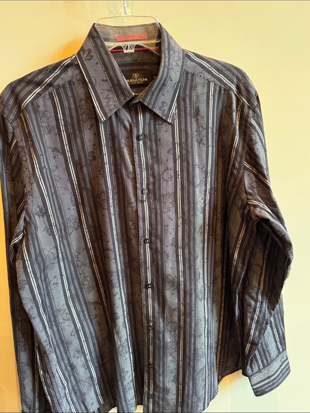 Bugatchi Gray & Black Vertical Stripe Button-Down Shirt